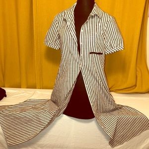 Long button-up T-shirt dress or tunic